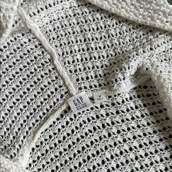 Gap White Open-Knit Crochet Coastal Hooded Cardigan - Picture 5 of 6